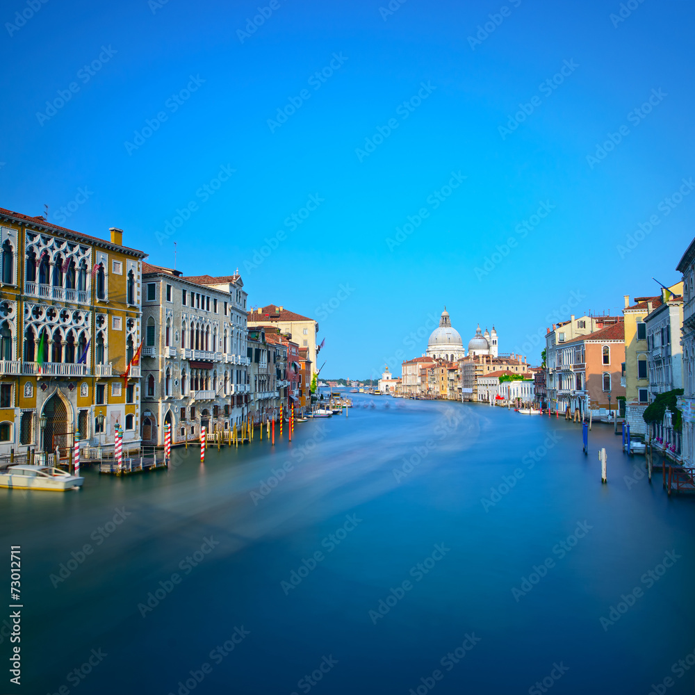 Venice grand canal, Santa Maria della Salute church landmark. It