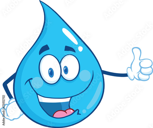Happy Water Drop Character Giving A Thumb Up