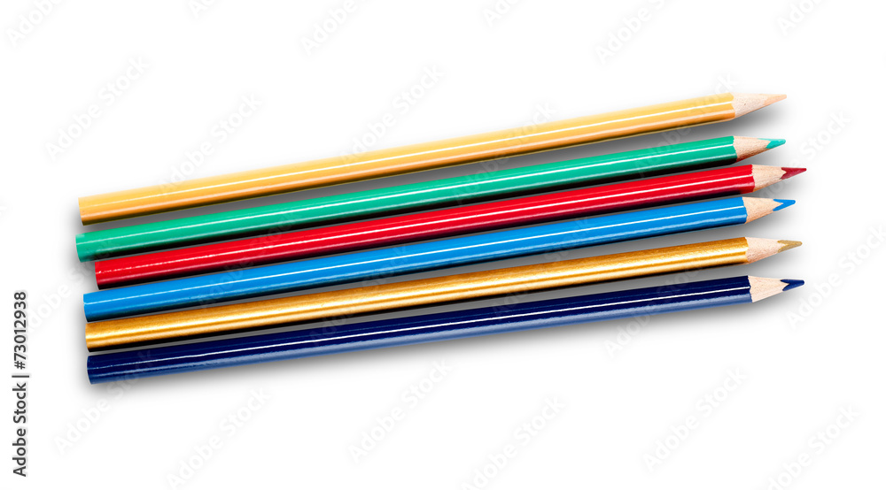 Multi-colored pencils isolated on white Multi-colored pencils isolated on white