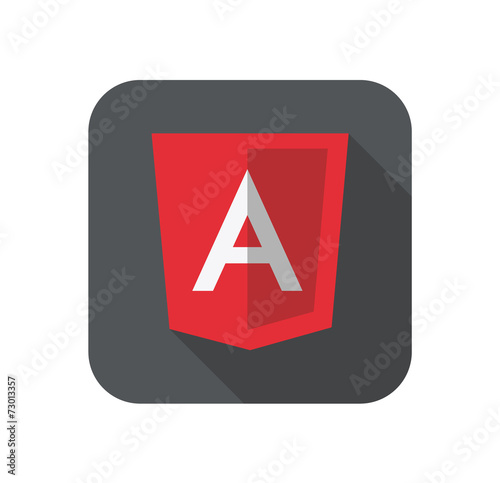 vector illustration of light red shield with A on the screen photo
