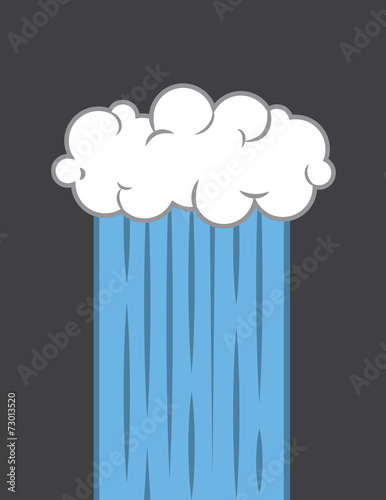 Single cloud downpour stream of rain