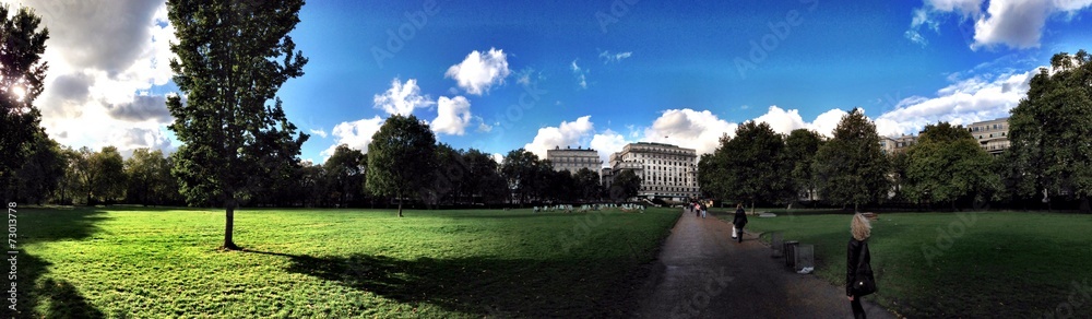 Green park view in London
