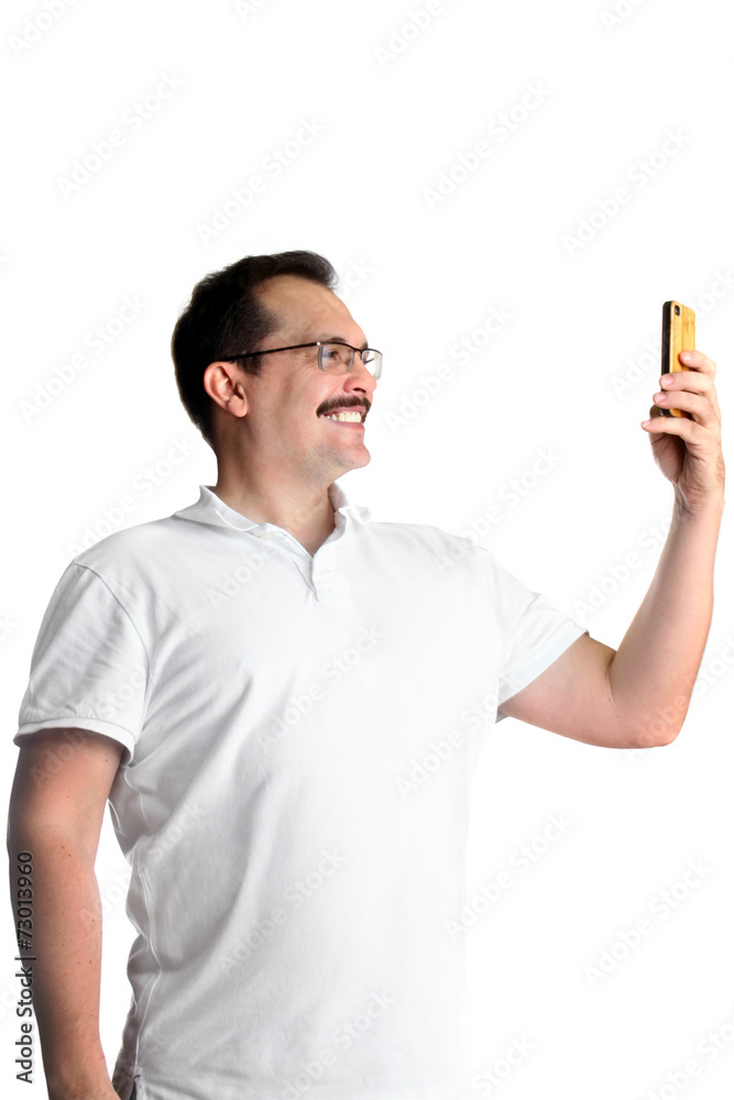 Man taking selfie with a mobile phone Man taking selfie with a mobile phone