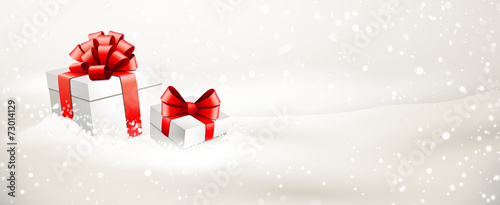 Verschneite Geschenkpakete