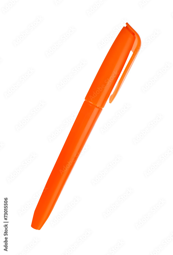 Orange marker isolated on white