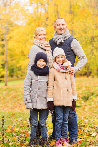 happy family in autumn park