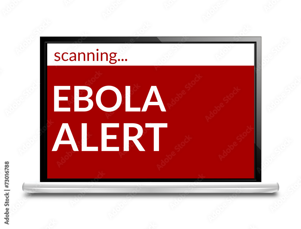 Ebola Alert red computer screen isolated Ebola Alert red computer screen isolated