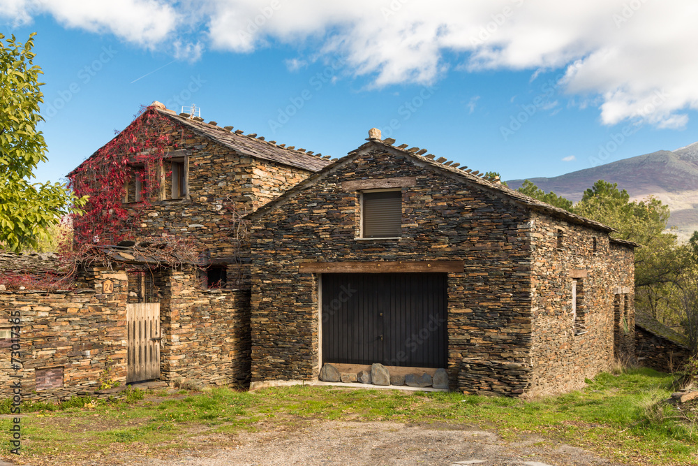 Slate stone house in Guadalajara, Spain