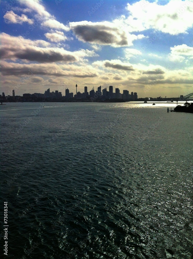 Naklejka premium Sydney skyline with Harbour bridge