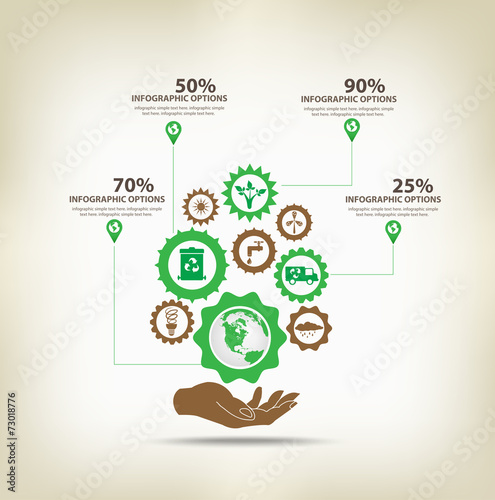 infographic environment with gears