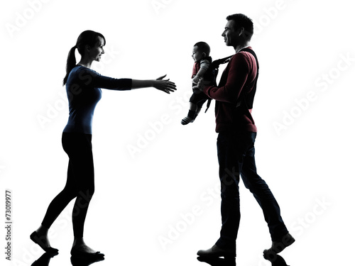 parents with baby silhouette