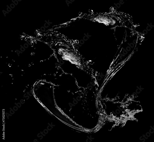 Water splashes on black background