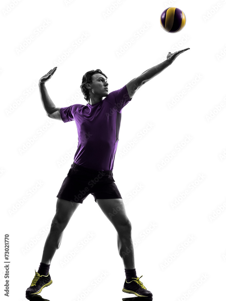 volley ball player man silhouette white background volley ball player man silhouette white background