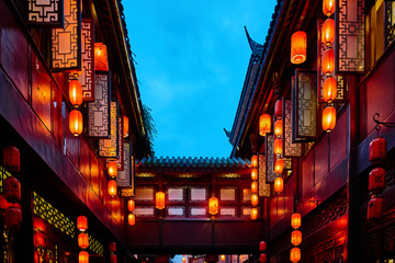 Wandcirkels China Jinli winkelstraat in Chengdu Sichuan  © snaptitude
