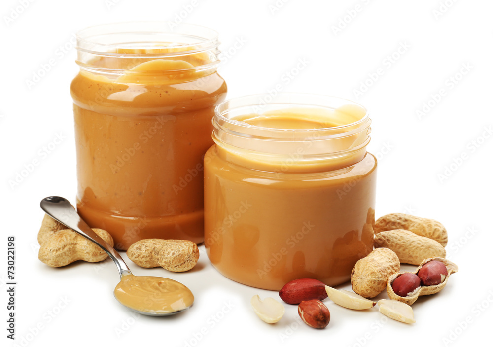 Creamy peanut butter, isolated on white Creamy peanut butter, isolated on white