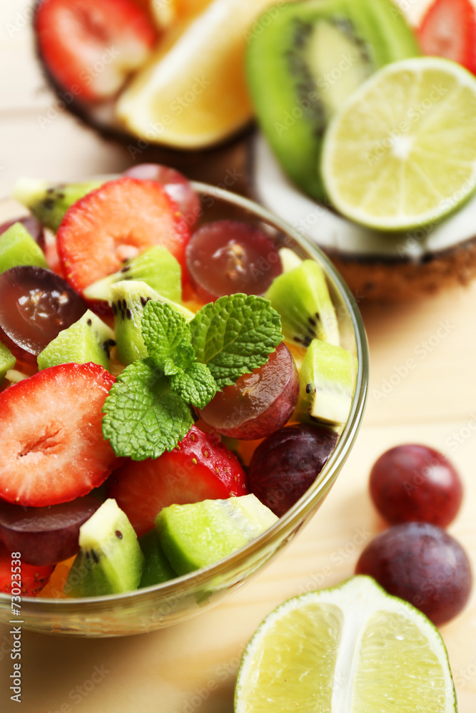 Fruit salad on table Fruit salad on table