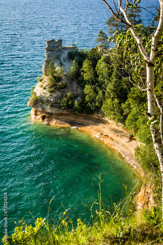 Miners Castle at Pictured Rocks National Lakeshore. Iconic Coastline. Michigan's Upper Peninsula.