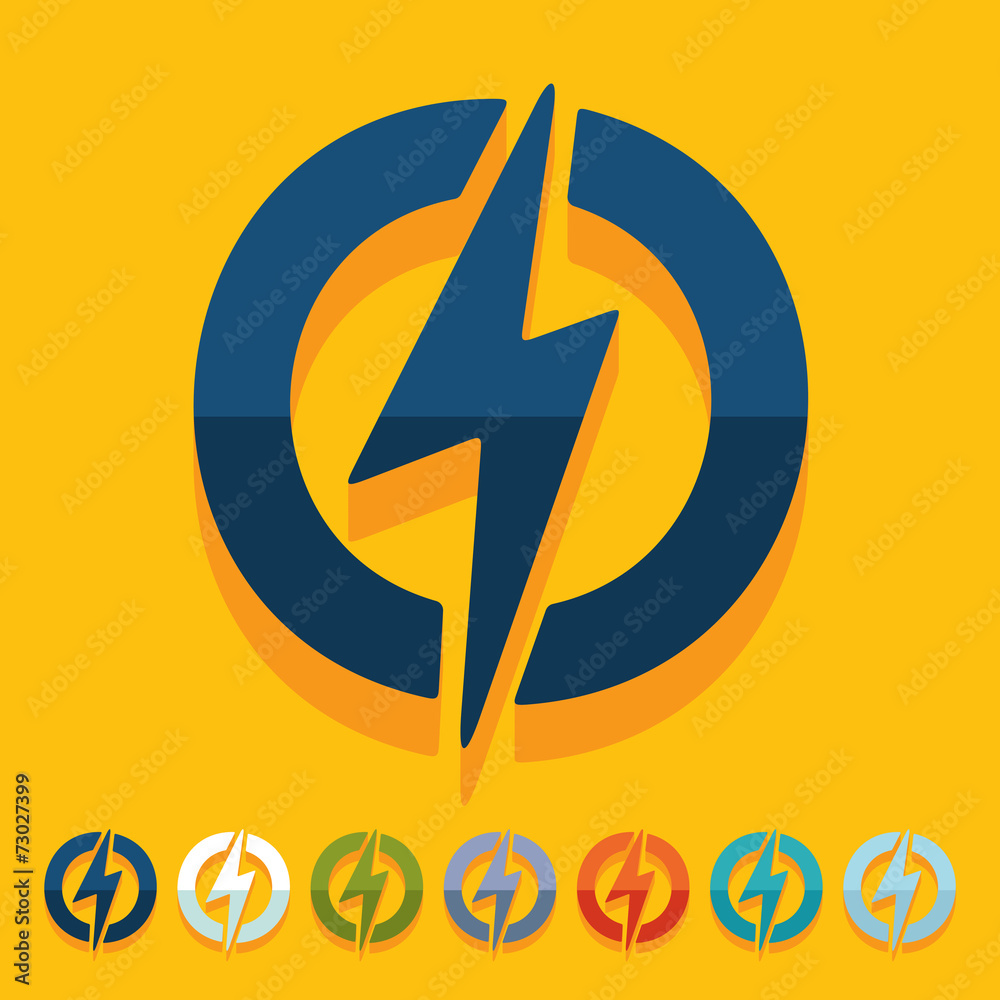 Flat design: lightning bolt Flat design: lightning bolt