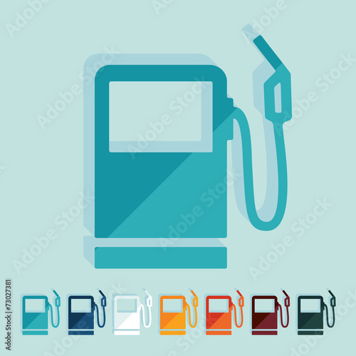 Flat design: gas station