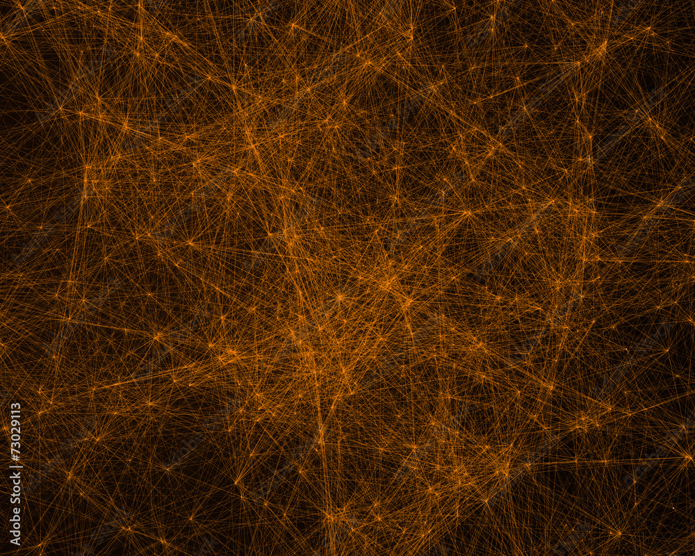 Background with yellow cybernetic particles