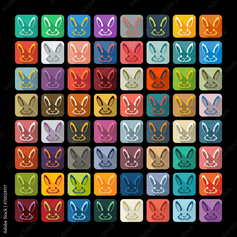 Flat design: easter rabbit Flat design: easter rabbit
