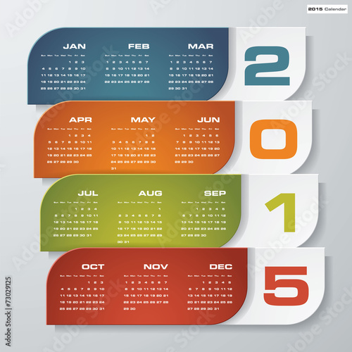simple editable vector calendar 2015