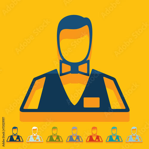 Flat design: dealer casino