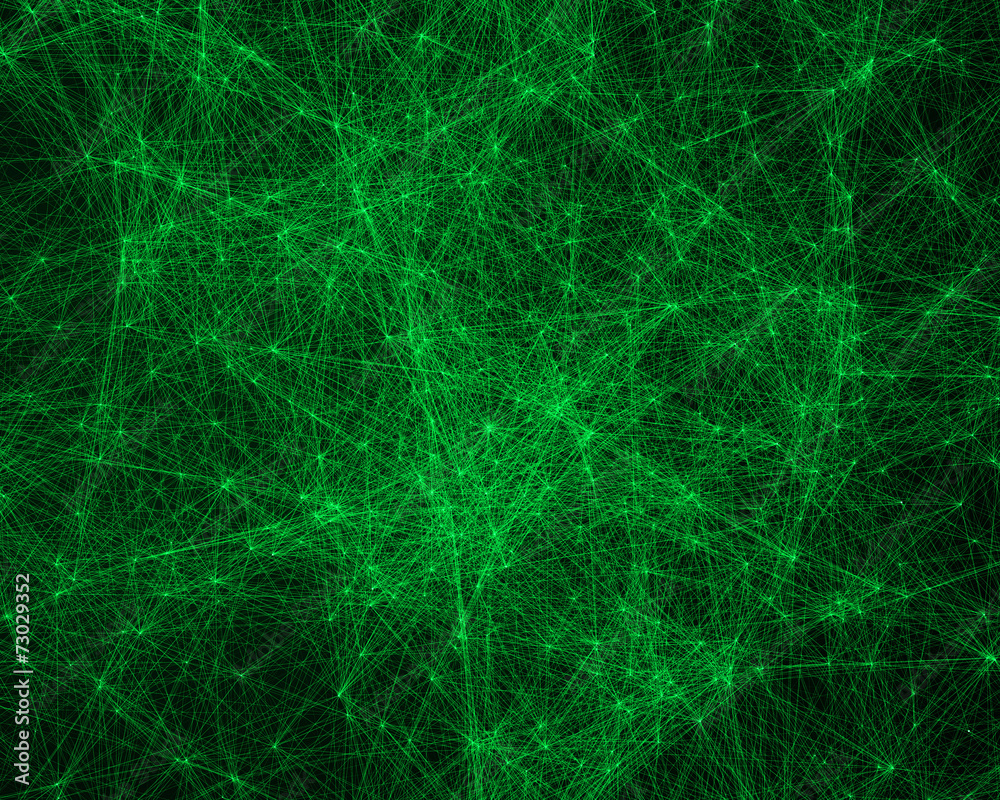 Background with green cybernetic particles