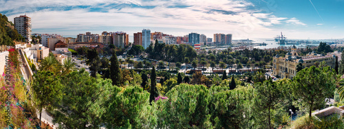 Panorama of Malaga city. Andalusia, Spain