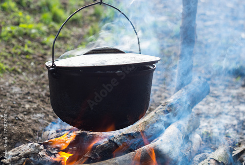 Cauldron on the open fire