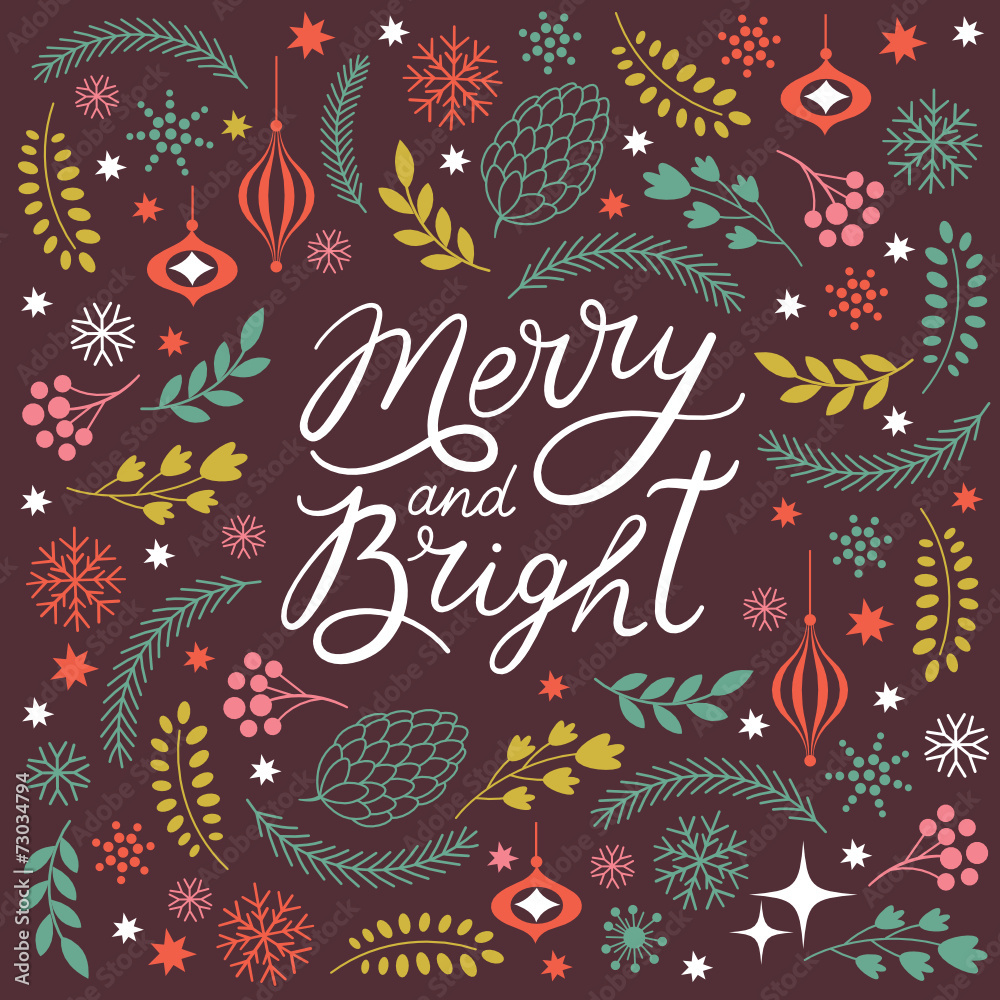 Merry and Bright lettering Merry and Bright lettering
