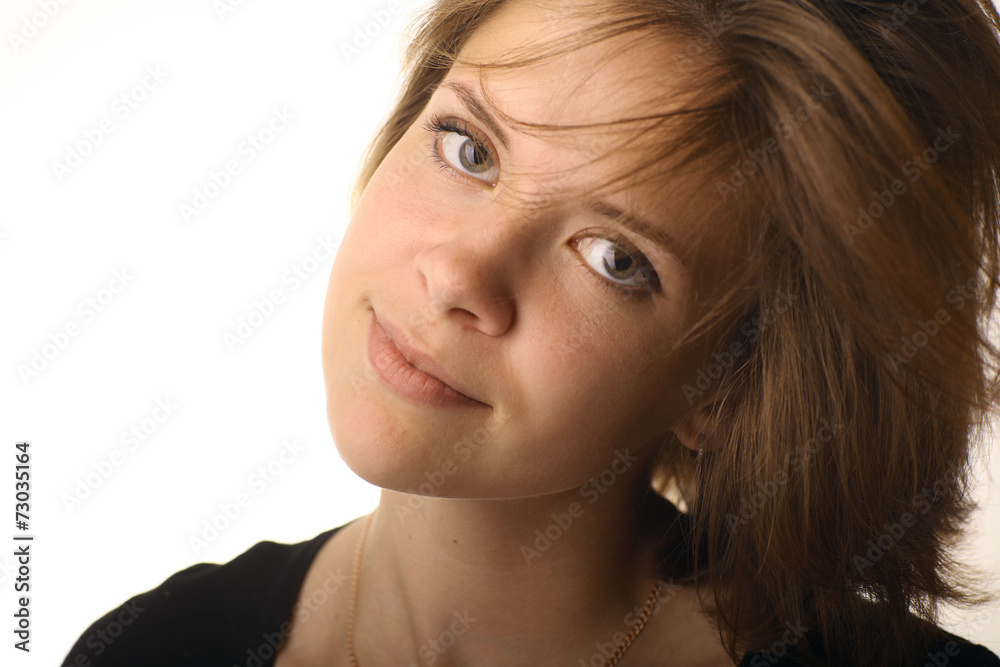portrait of a girl head health diet fitness studio portrait of a girl head health diet fitness studio