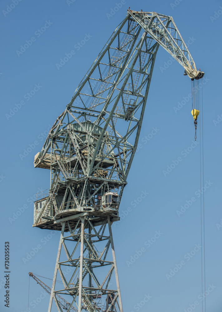 Shipyard cranes also called portal cranes in Gdansk, Poland