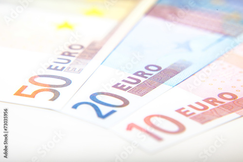 Various euro notes detail shot