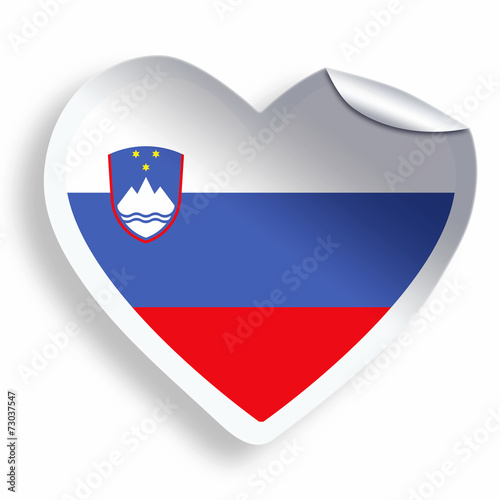Free Download Heart sticker with flag of Slovenia isolated on white - GFXLoad