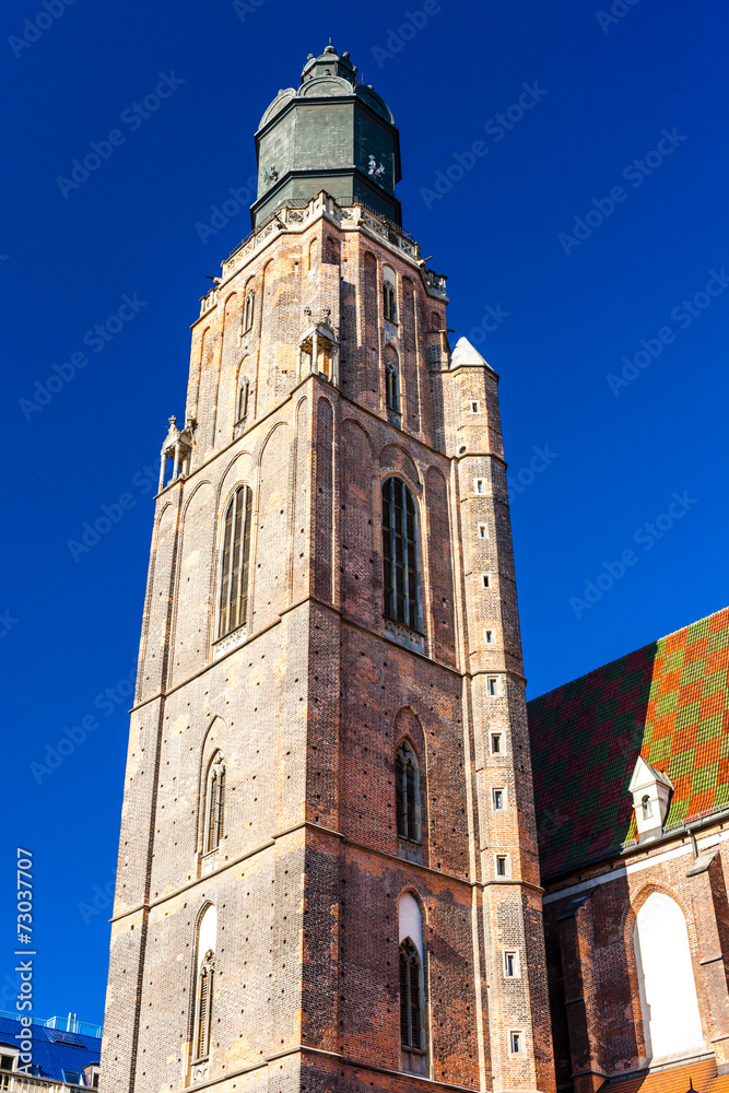 Fototapeta premium St Elisabeth's Church, Wroclaw, Silesia, Poland