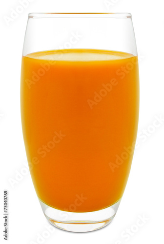 Fototapeta Fresh carrot juice isolated on white