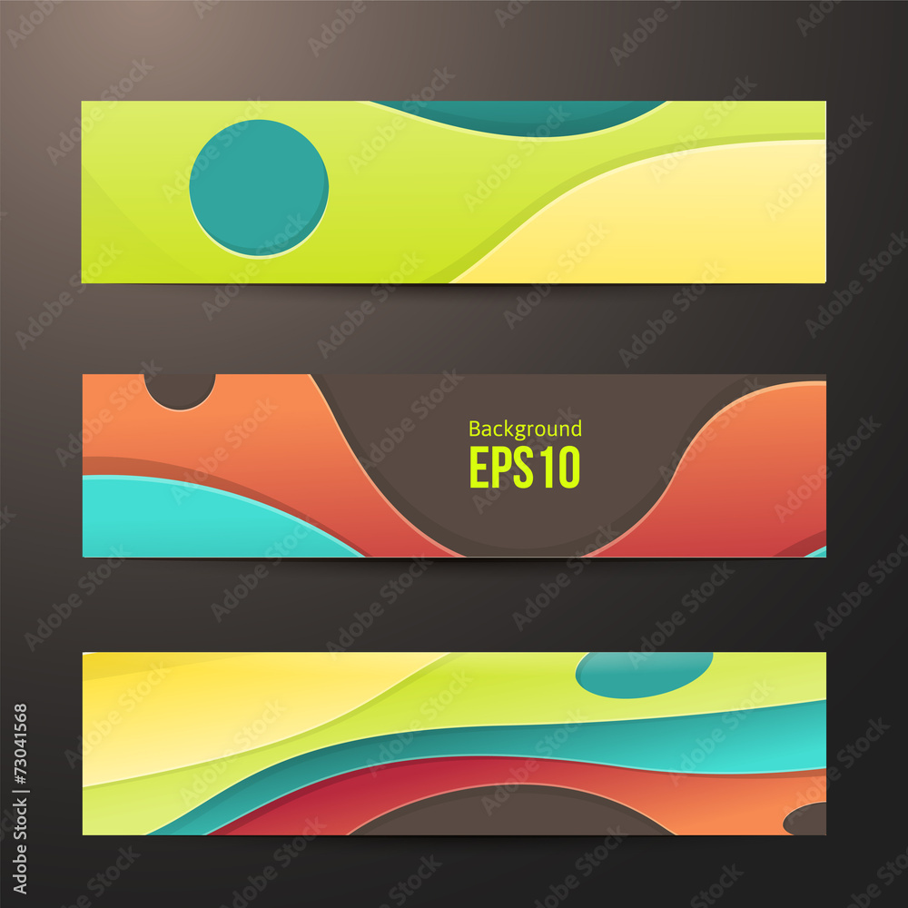 Obraz premium set of abstract colorful banners. three background. Business