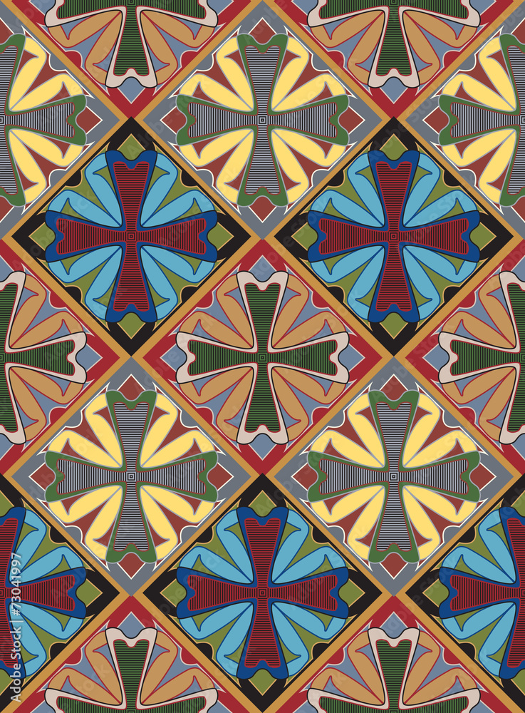 Medieval Cross Tile Pattern