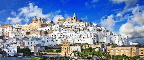 panorama of Ostuni beautiful white town in Puglia, Italy photo