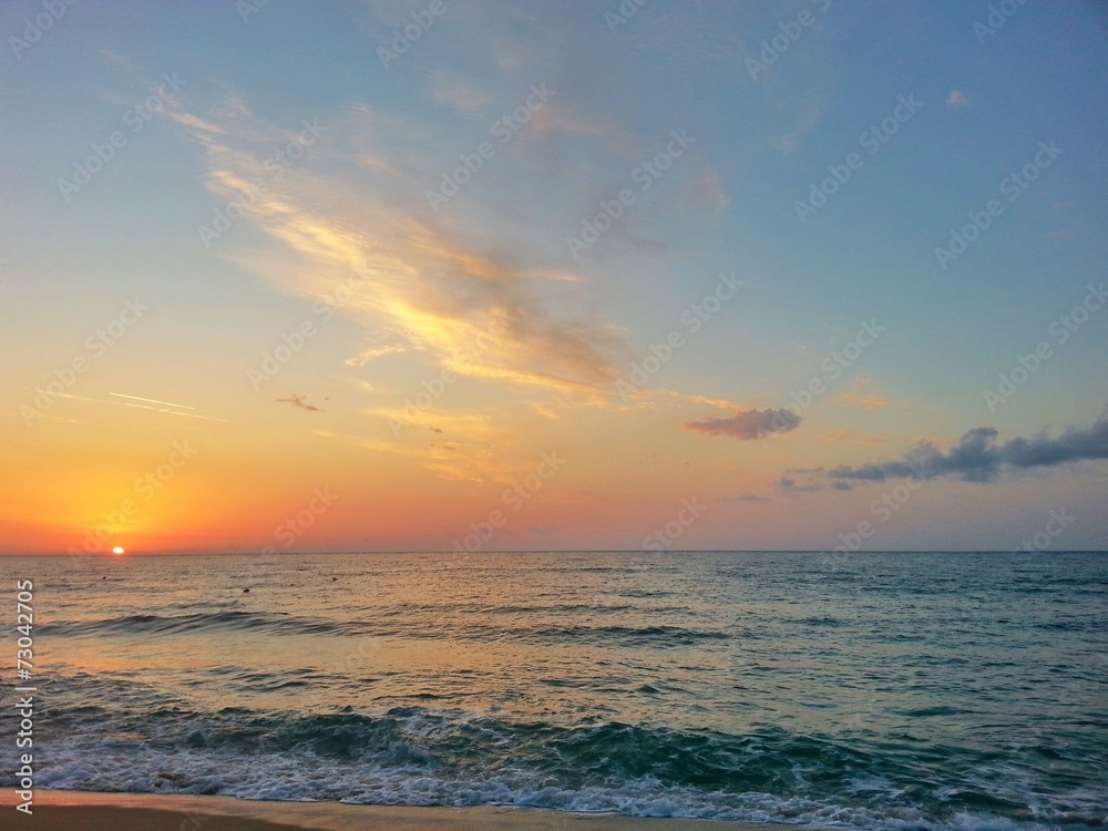Sunset and beach