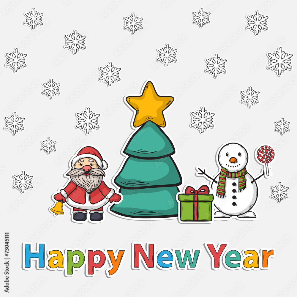 Vector Happy New Year greeting card