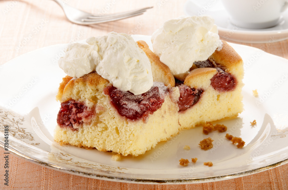 cake with strawberry filling and whipped cream cake with strawberry filling and whipped cream