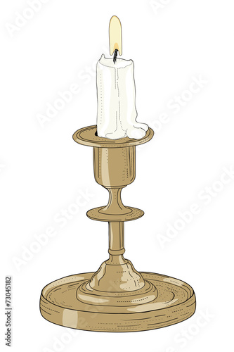 candle in old candlestick