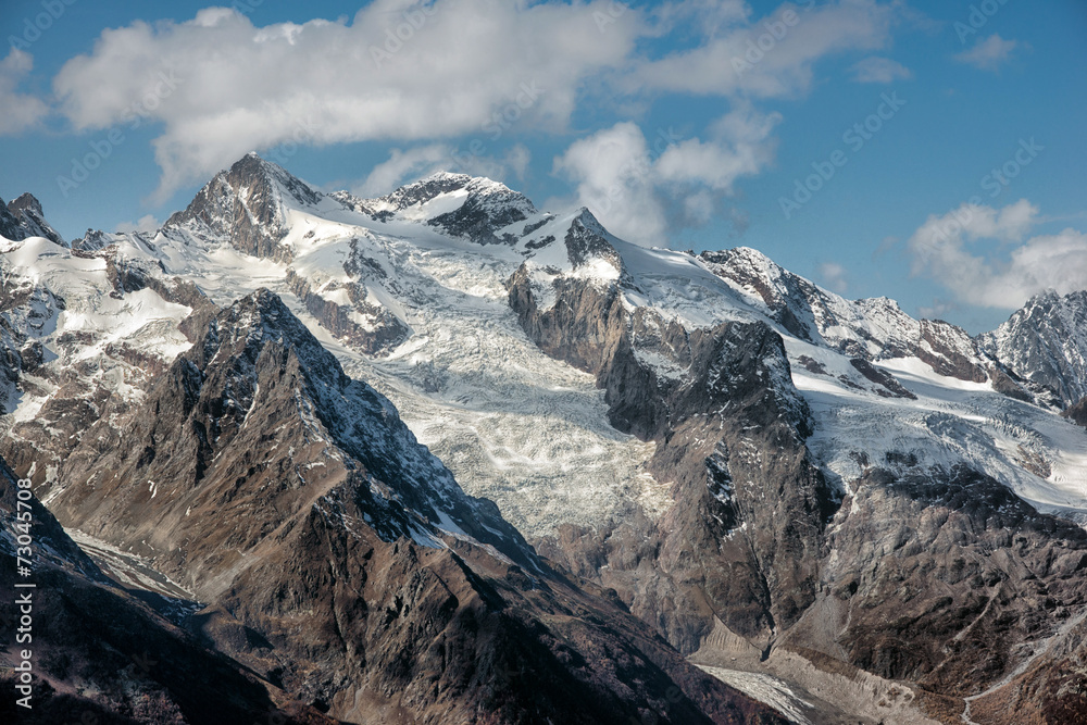 Obraz premium Dombai. Scenery of rockies in Caucasus region in Russia