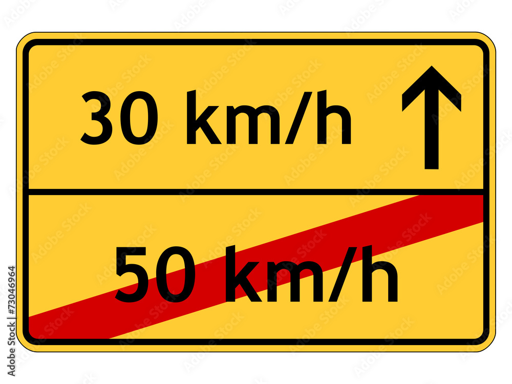 Schild: 30 km/h anstatt 50 km/h