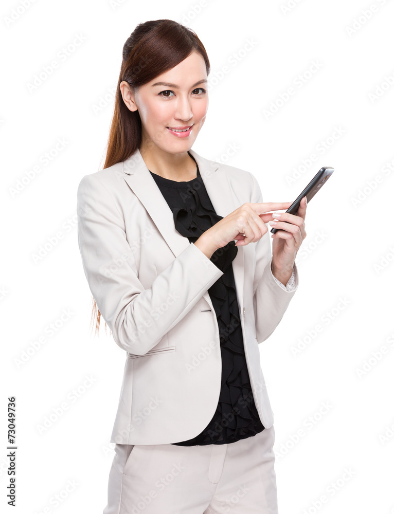 Asian businesswoman use of cellphone Asian businesswoman use of cellphone