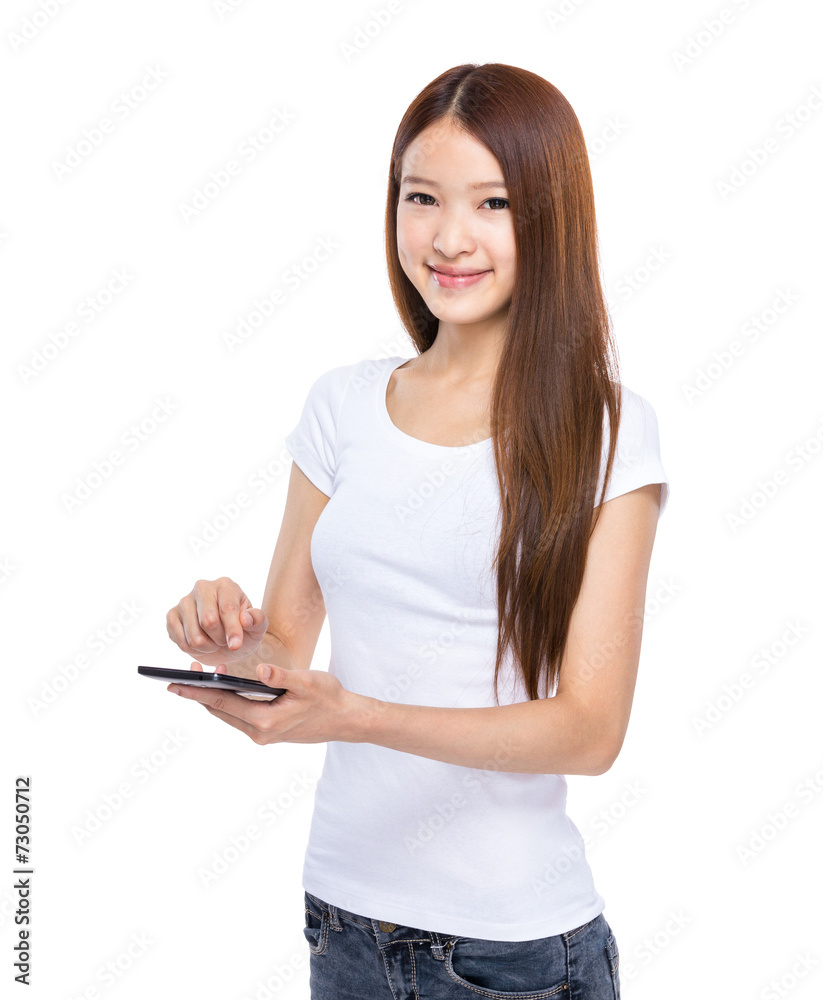 Woman use of cellphone Woman use of cellphone
