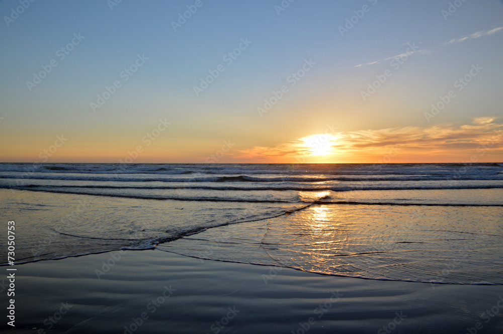 Sunset and ocean.