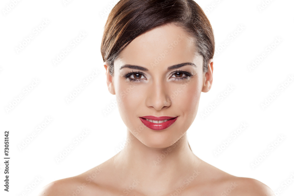 portrait of smiling young beautiful woman